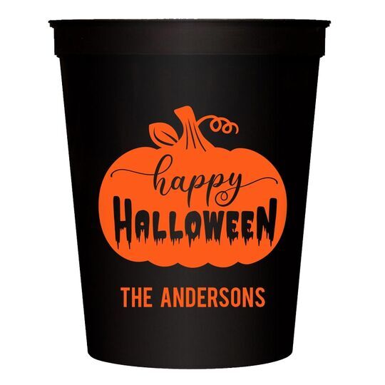 Happy Halloween Pumpkin Stadium Cups